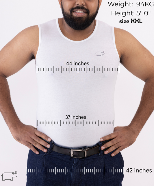 XXL/2XL - 105cm waist, 95cm Chest; Suitable for weights 85-95 KGs & upto 39 in waist