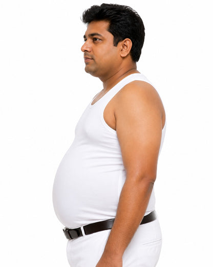4XL - 110cm waist, 100cm Chest; Suitable for weights 100-120 KGs & upto 45 in waist