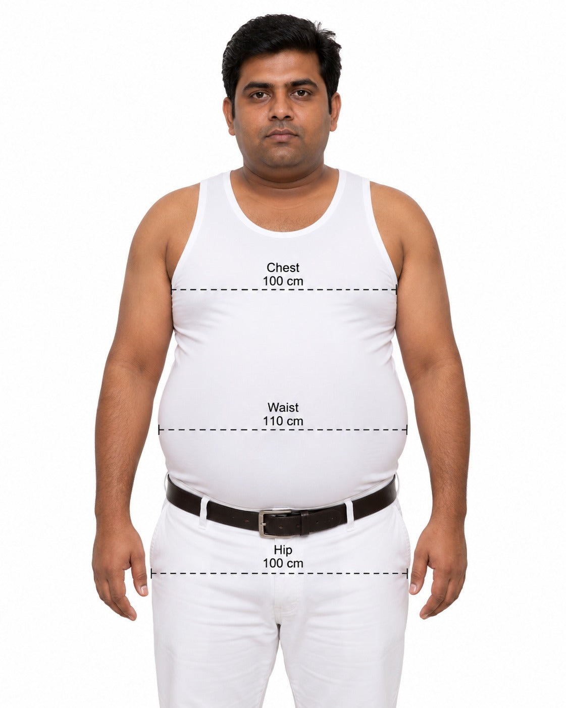 4XL - 110cm waist, 100cm Chest; Suitable for weights 100-120 KGs & upto 45 in waist