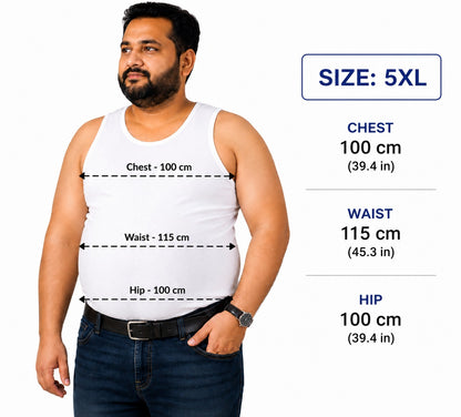 5XL - 115cm waist, 100cm Chest; Suitable for weights 115-135 KGs & upto 48 in waist